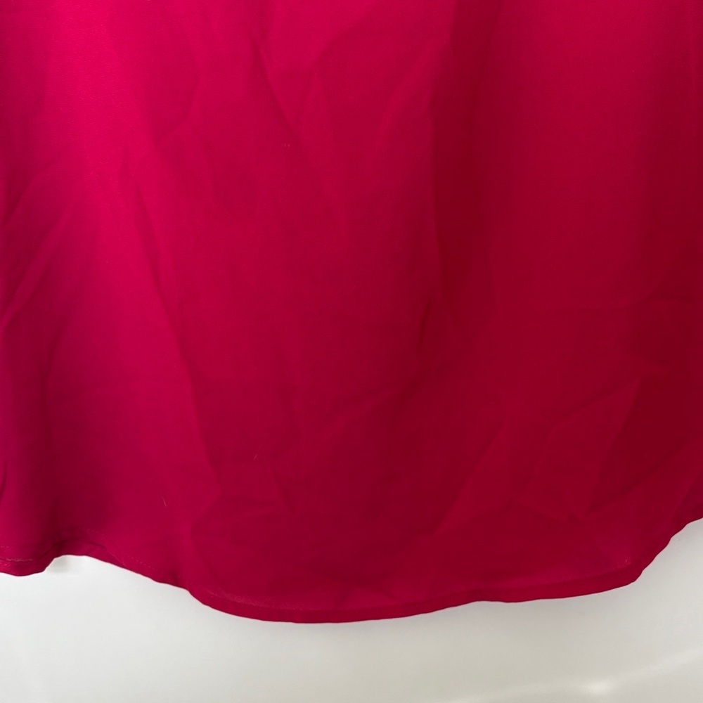 New York & Company Fuchsia V-Neck Blouse - Picture 5 of 7